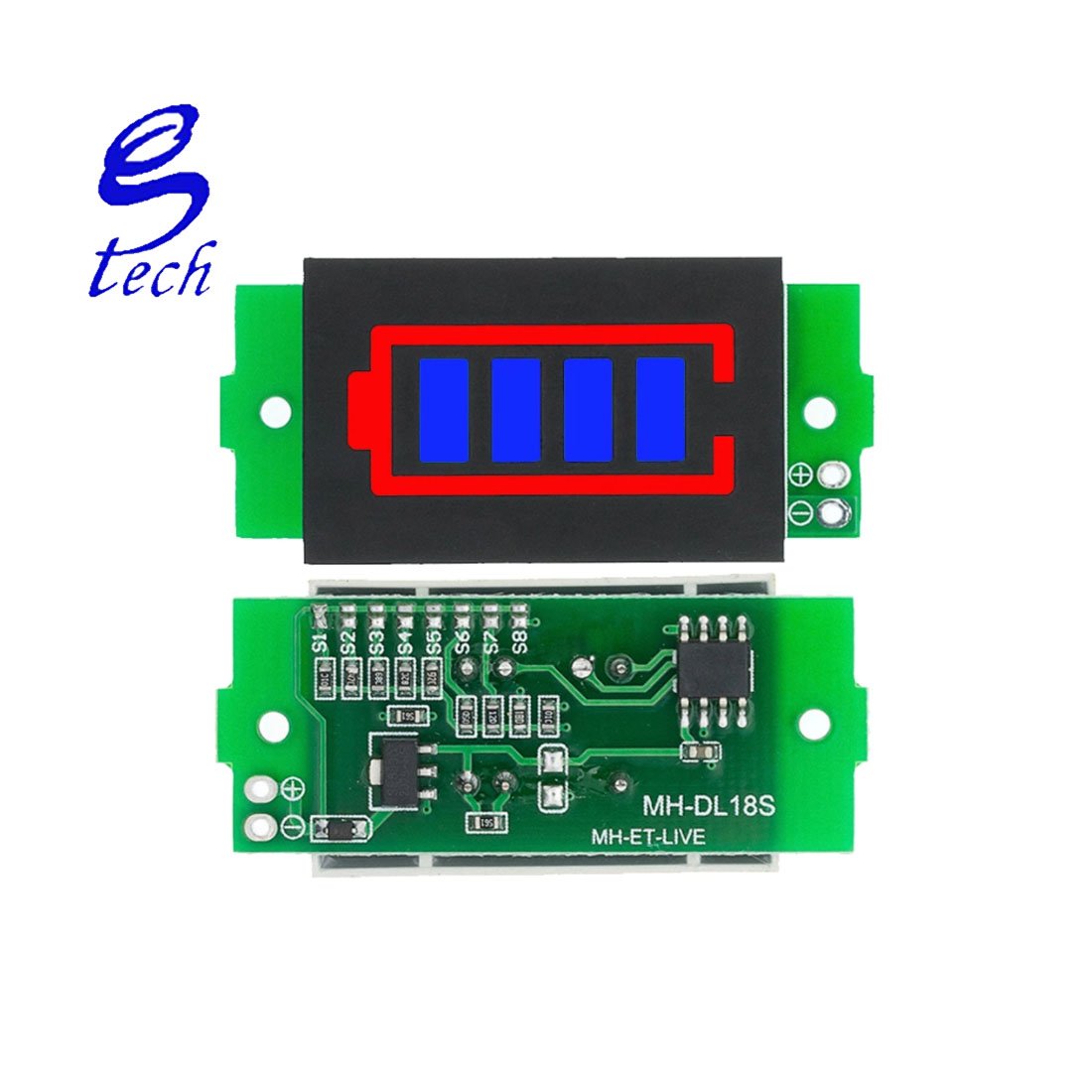 Single 4.2V Display Electric Vehicle Battery Power Tester Li-ion 1-8S 1S/2S/3S/4S 3.7V Lithium Battery Capacity Indicator Module