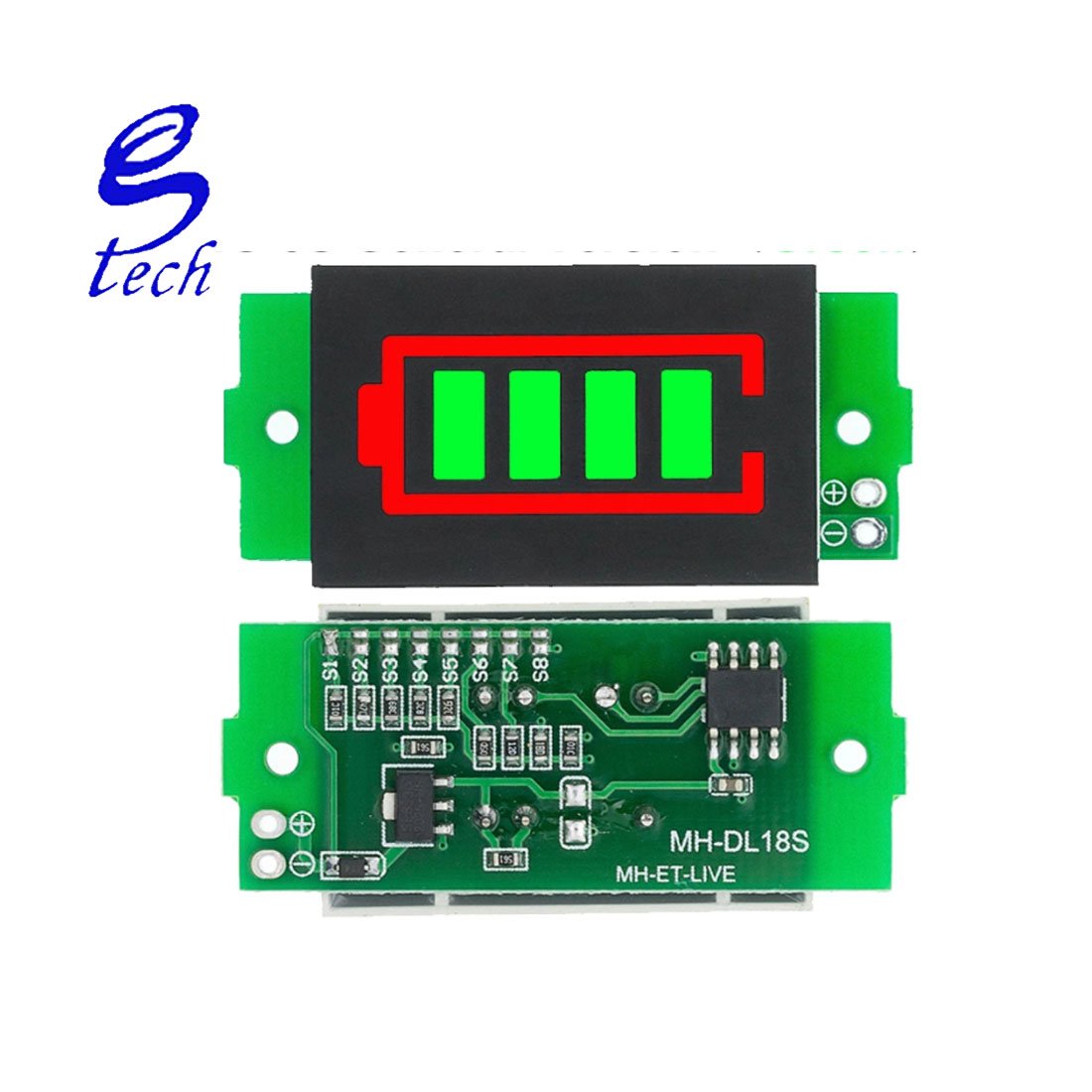 Single 4.2V Display Electric Vehicle Battery Power Tester Li-ion 1-8S 1S/2S/3S/4S 3.7V Lithium Battery Capacity Indicator Module