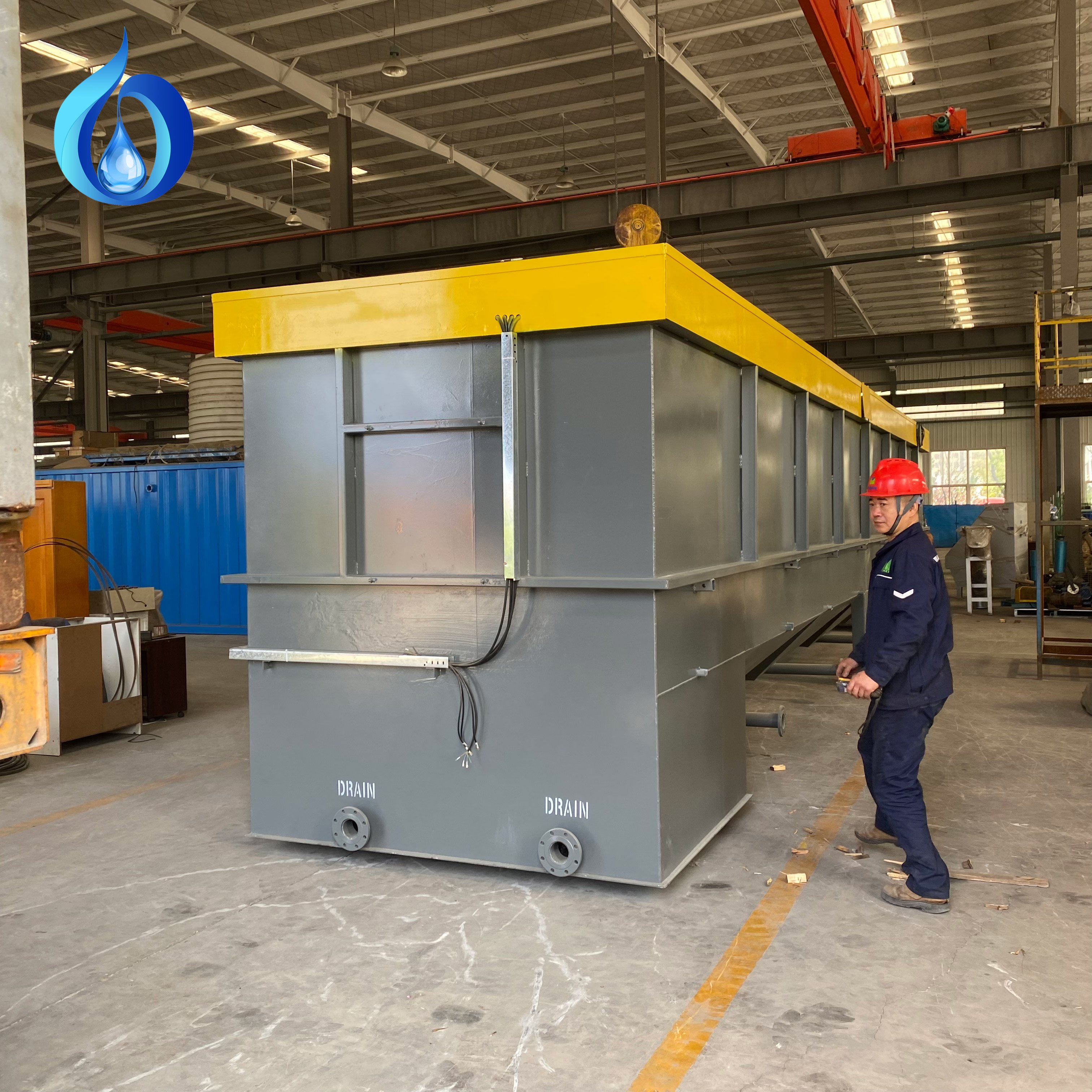 WasteWater Treatment PAM+ PAC+PH reaction device combine with DAF Dissolved Air Flotation for Industry wastewater treatment