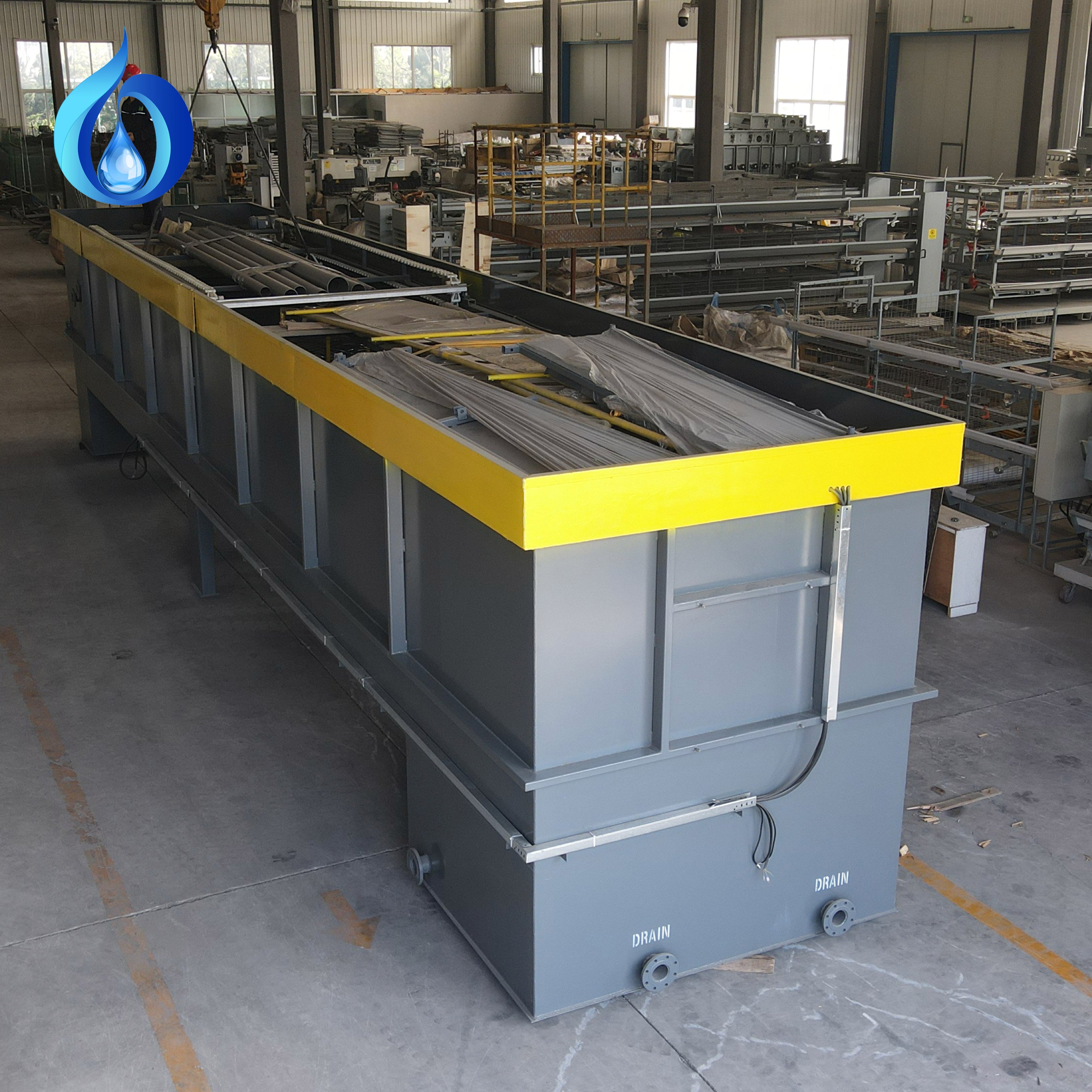 WasteWater Treatment PAM+ PAC+PH reaction device combine with DAF Dissolved Air Flotation for Industry wastewater treatment