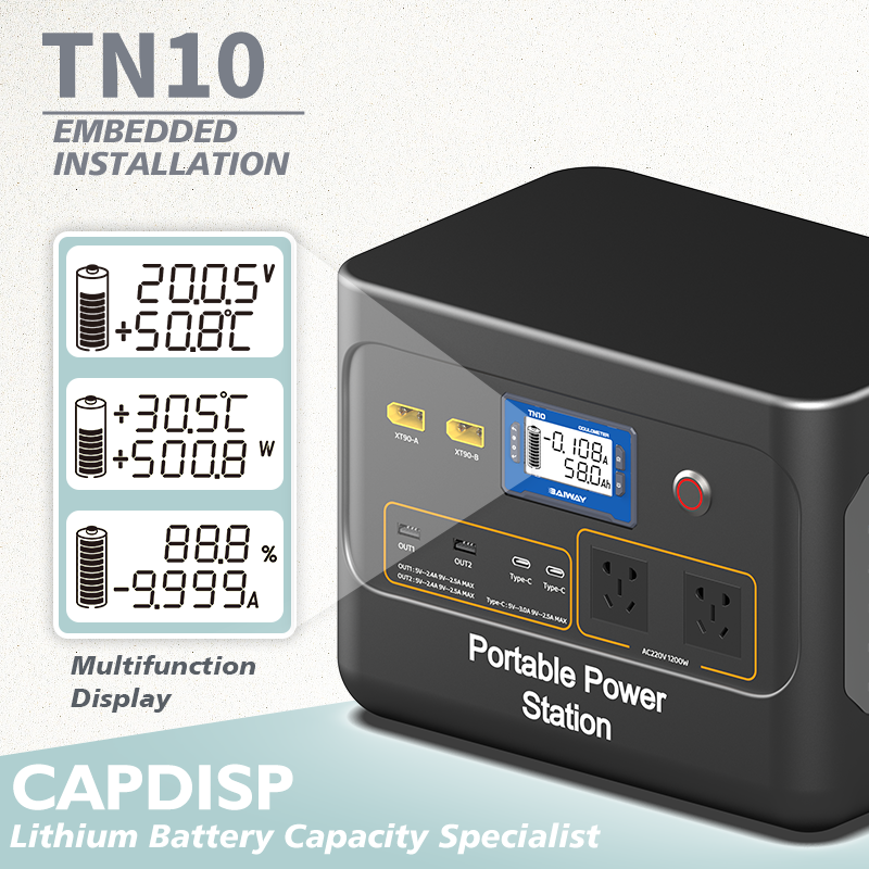 TN10 8-80V 100A Battery Capacity Tester Voltage Current Meter Battery Monitor Indicator Coulomb Meter
