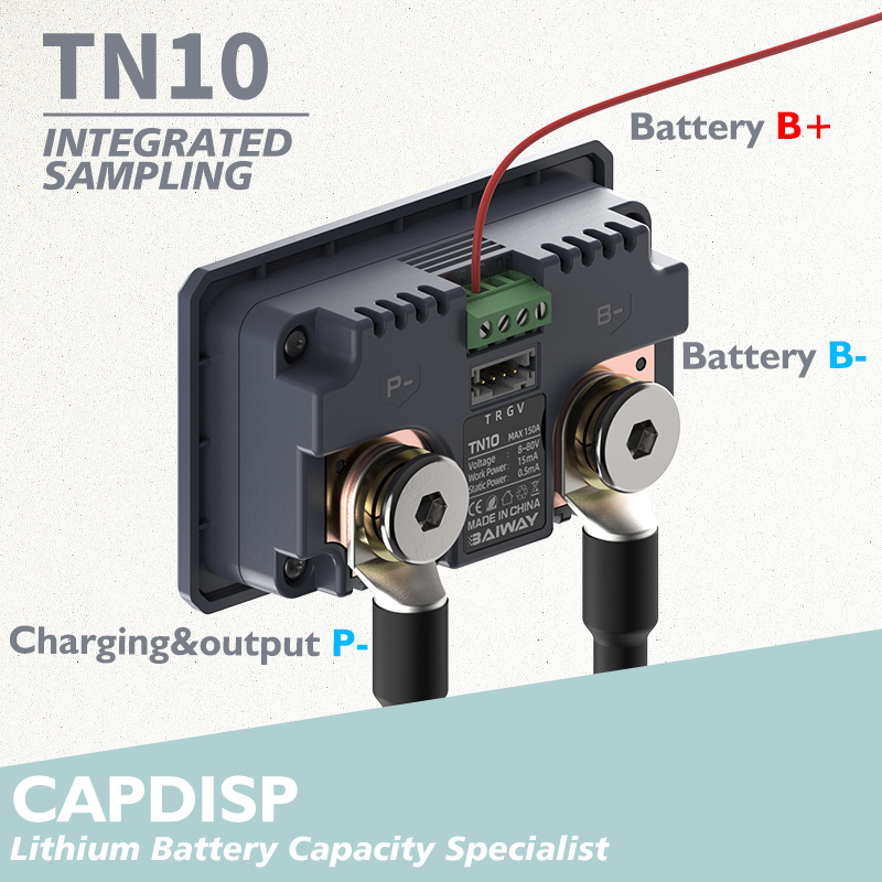 TN10 8-80V 100A Battery Capacity Tester Voltage Current Meter Battery Monitor Indicator Coulomb Meter