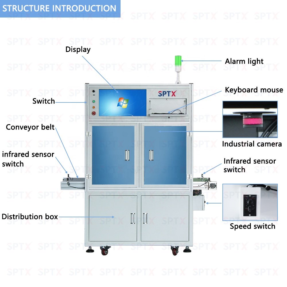 Battery Pack CCD Tester Visual Inspection Testing Machine Cylindrical Battery with Conveyor belt