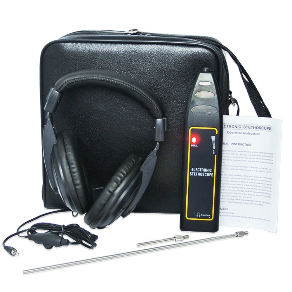 Automotive Noise Vibration Finder Electronic Stethoscope Battery Powered High Sensitivity Long Short Probe 100Hz~10kHz Range