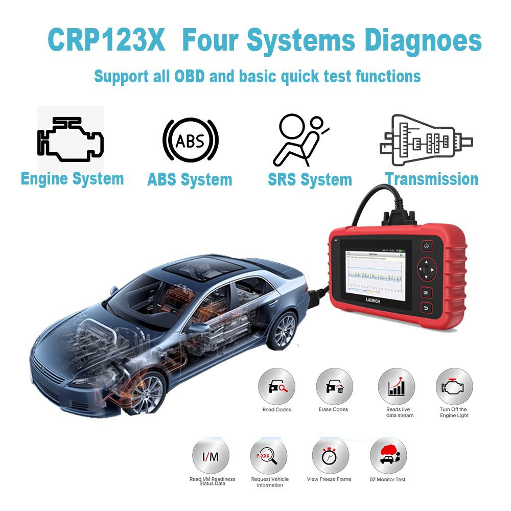 Newest Launch Obd2 Crp123x Crp123e 123x Obd2 Premium Diagnostic Scanner Tool