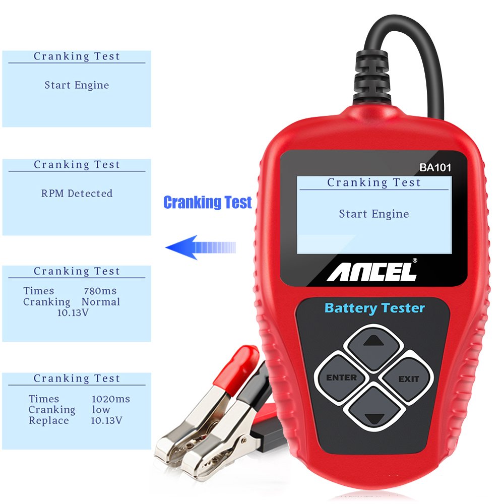 Battery Analyzer ANCEL BA101 Car Battery Tester Tools Charging System Test 100-2000 CCA Other Vehicle Tools Automotive Scanners