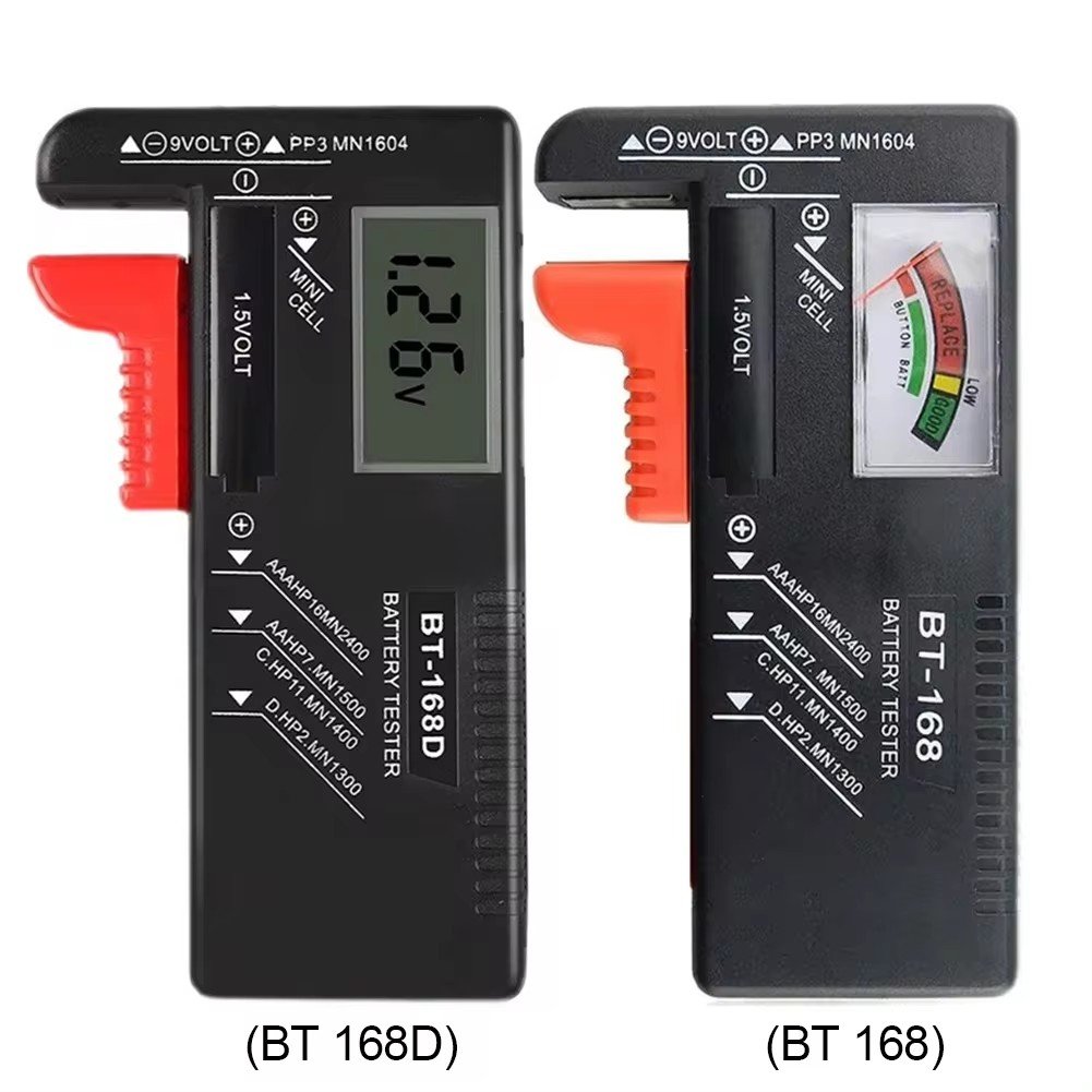 BT-168 /BT-168D Battery Tester Pointer/Digital Display Battery Volt Checker Battery Analyzer for AA AAA C D 9V 1.5V Button Cell