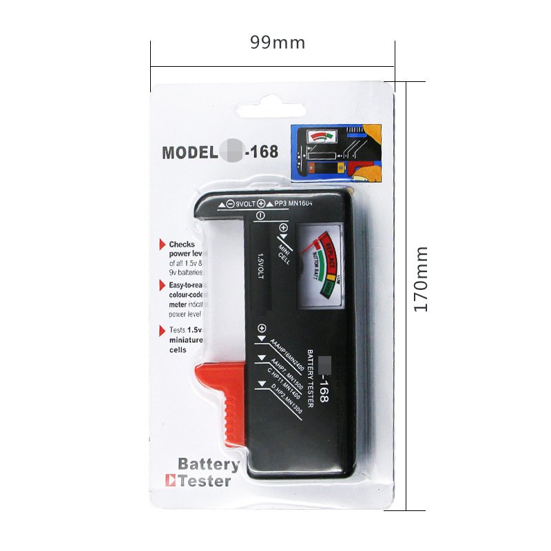 BT-168 /BT-168D Battery Tester Pointer/Digital Display Battery Volt Checker Battery Analyzer for AA AAA C D 9V 1.5V Button Cell