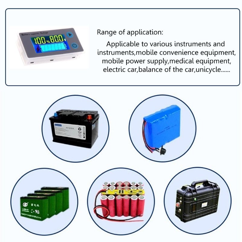 JS-C33 10-100V Universal LCD Car Acid Lead Lithium Battery Capacity Indicator Digital Voltmeter Voltage Tester Monitor