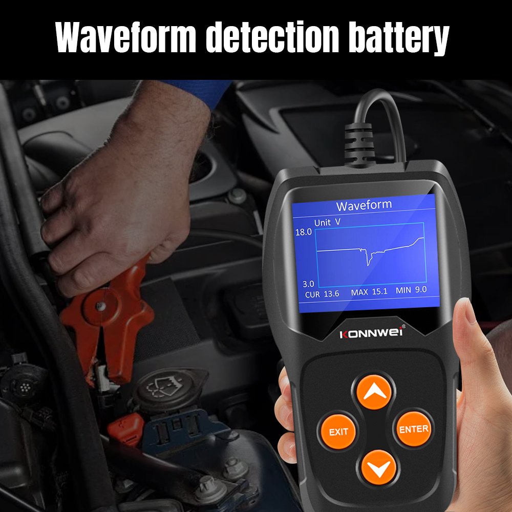 Universal automotive tools Konnwei Factory kw600 battery tester color screen Battery diagnostic machine for all 12v diesel cars