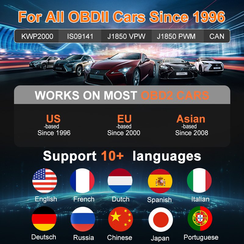 Original TX302 All OBD2 Function Enhanced Car Engine Light Code Reader ScanTool OBD2 Scanner Diagnostic Tool with Battery Test