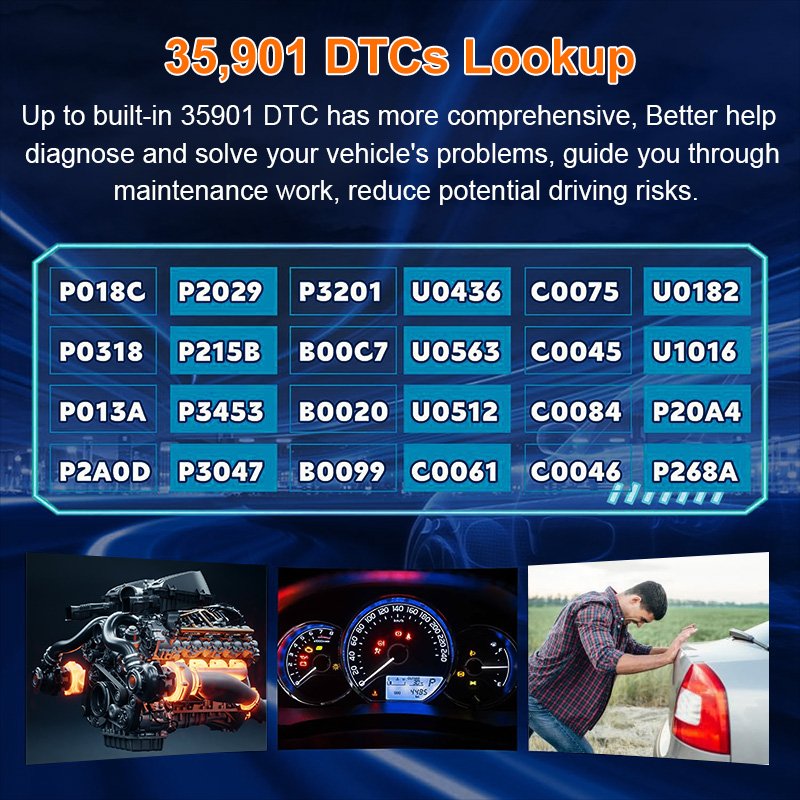 Original TX302 All OBD2 Function Enhanced Car Engine Light Code Reader ScanTool OBD2 Scanner Diagnostic Tool with Battery Test