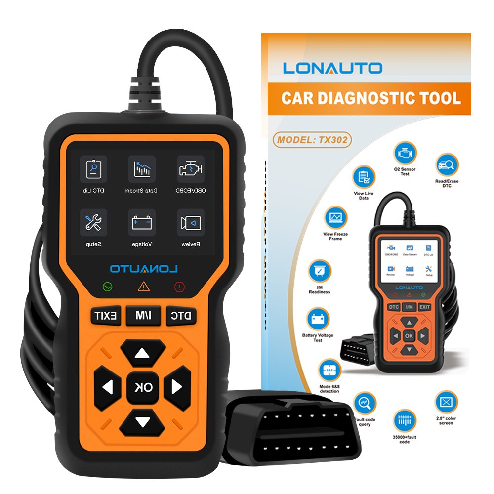 Original TX302 All OBD2 Function Enhanced Car Engine Light Code Reader ScanTool OBD2 Scanner Diagnostic Tool with Battery Test