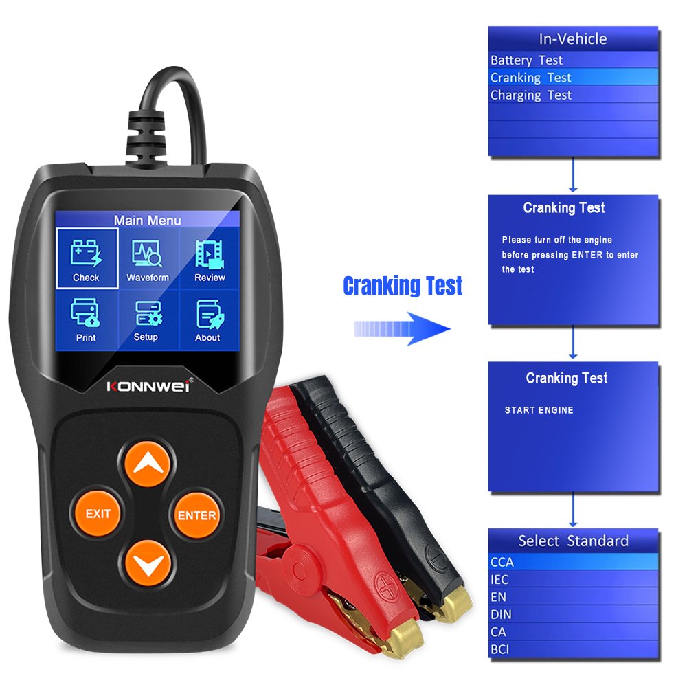 Factory Direct universal diagnostic tools Konnwei kw600 battery tester 2.4inch color screen batteries internal resistance tester