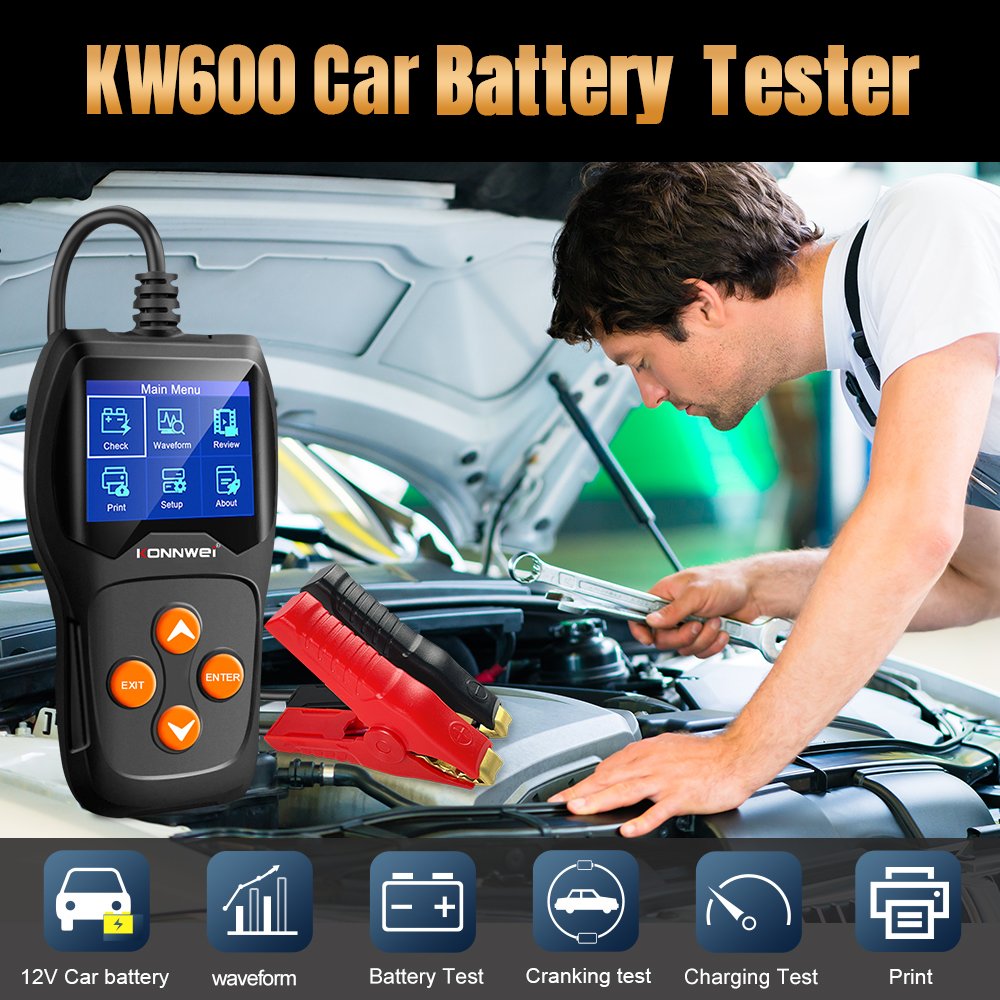 Factory Direct universal diagnostic tools Konnwei kw600 battery tester 2.4inch color screen batteries internal resistance tester