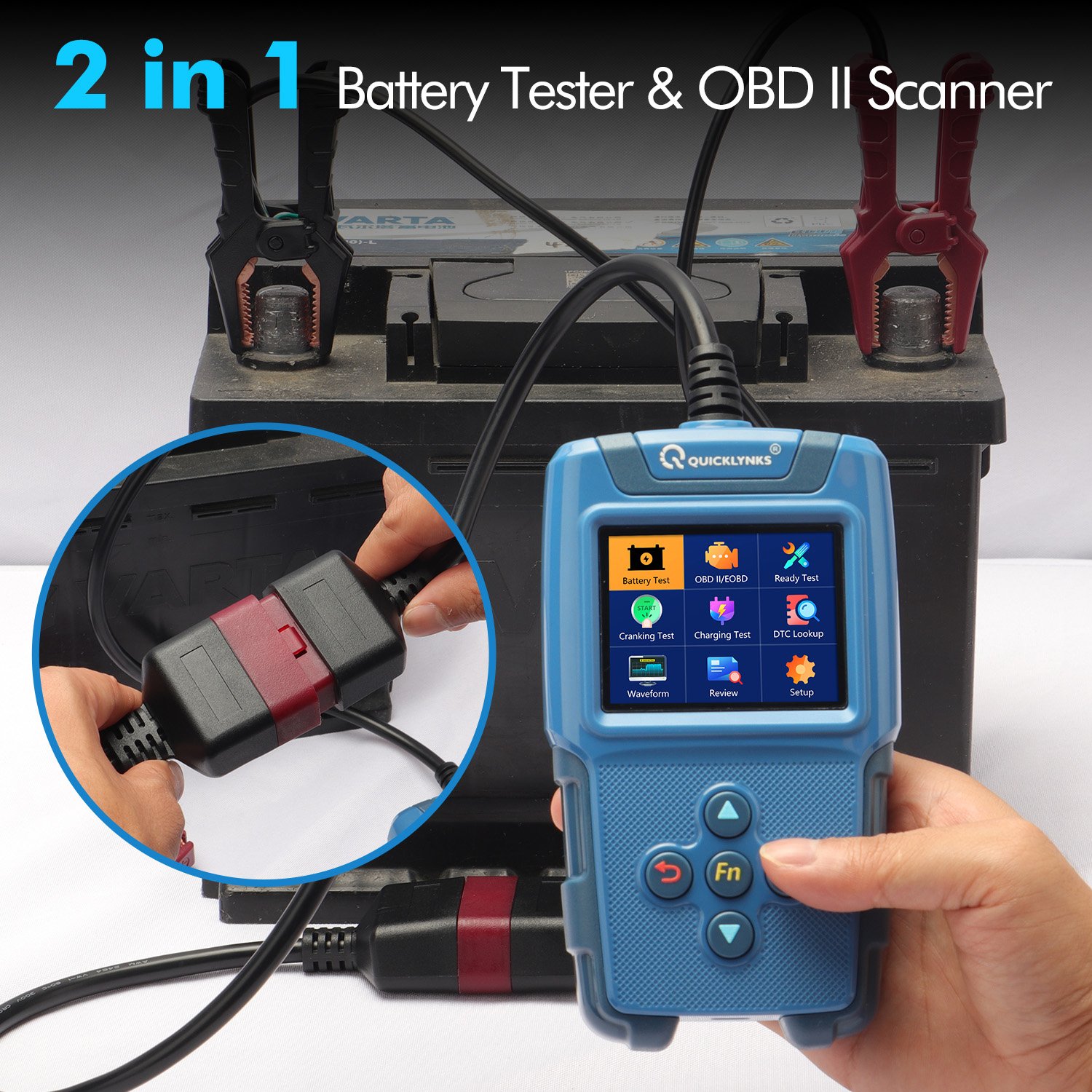 The BA670, a popular Quicklynks 2-in-1 car diagnostic tool, supports engine scanning and battery health monitoring