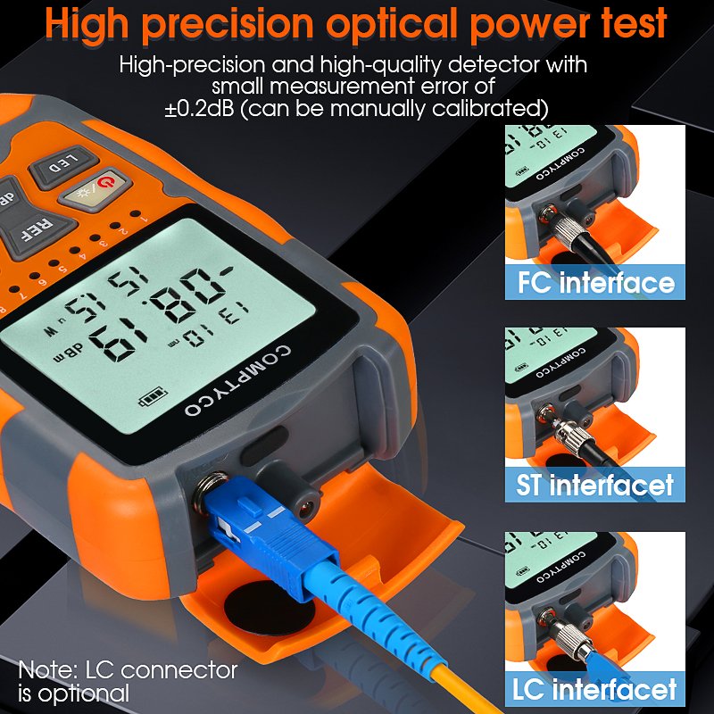 COMPTYCO AUA-M5 dry battery OPM three in one optical fiber tester - 50+~26dbm RJ45 network tester with LED Optical power meter
