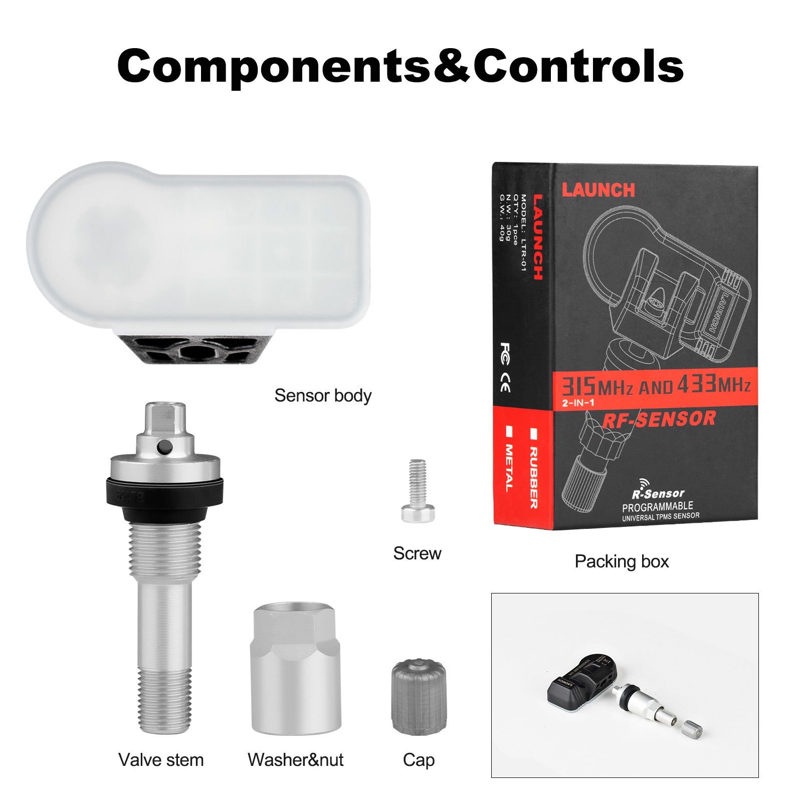 Car TPMS Diagnostic Tool Tire TPMS Sensor Tire Pressure Sensor Launch LTR-01 RF Sensor