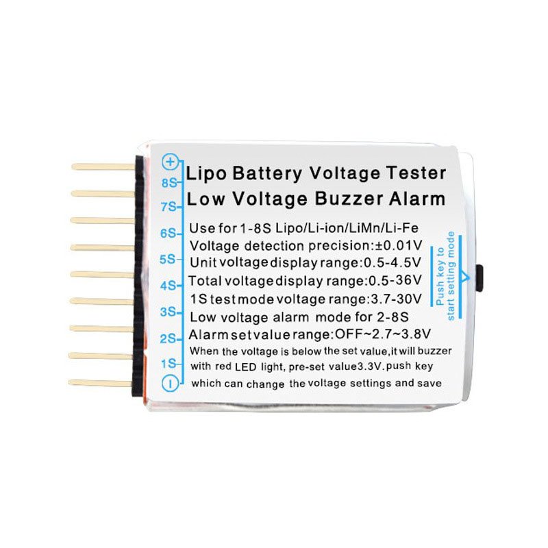 Lipo Checker Low Voltage Tester Volt Meter Monitor Battery Buzzer Alarm 1-8S For RC Lipo Battery Remote Control Toys