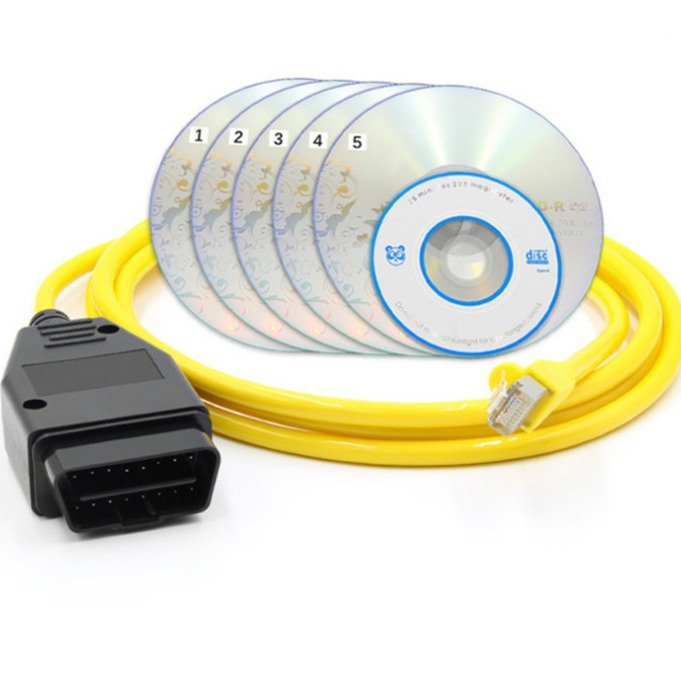 For BMW Enet Ethernet ESYS iCOM Coding OBD2 16Pin Connector Adapter Car Diagnostic OBDII Cable with Battery Tester Feature
