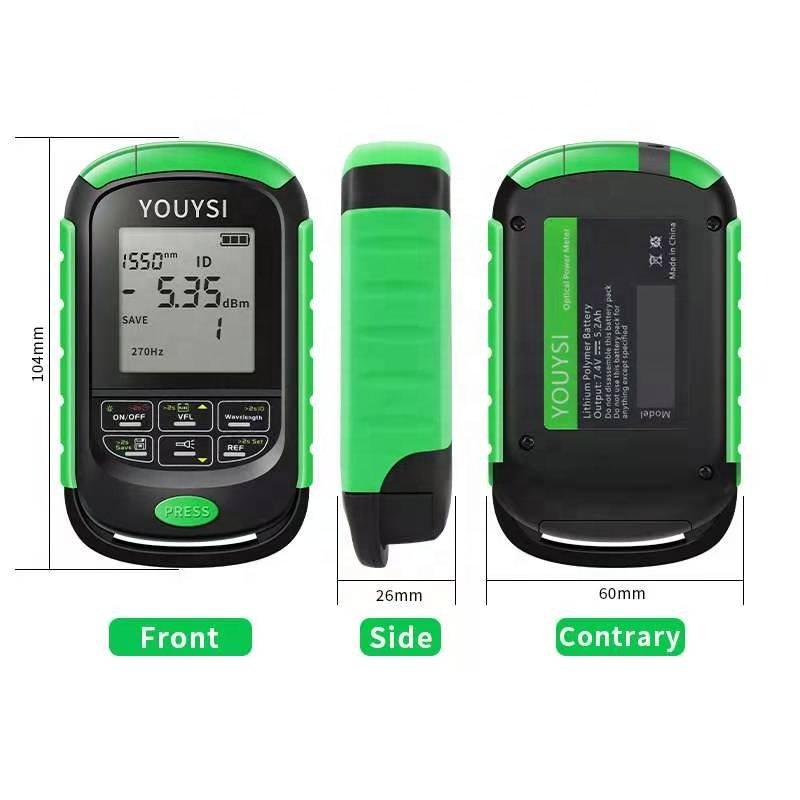 4 in 1 Optical Power Meter Visual Fault Locator Network Cable Test Optical Fiber Tester LED Light Rechargeable battery YYS-OP60N