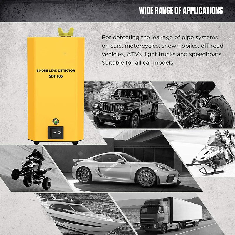 Automotive Smoke Leak Detector Evap Car Pipe Leakage Tester Fuel Leak Locator Universal for Motorcycle/Car/Truck