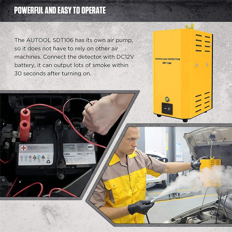 Automotive Smoke Leak Detector Evap Car Pipe Leakage Tester Fuel Leak Locator Universal for Motorcycle/Car/Truck