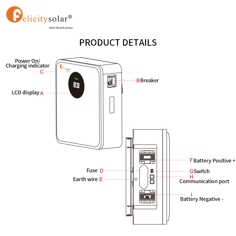2.56Kwh lithuim ion battery solar battery tester lifepo4batterier battery au lithium felicity