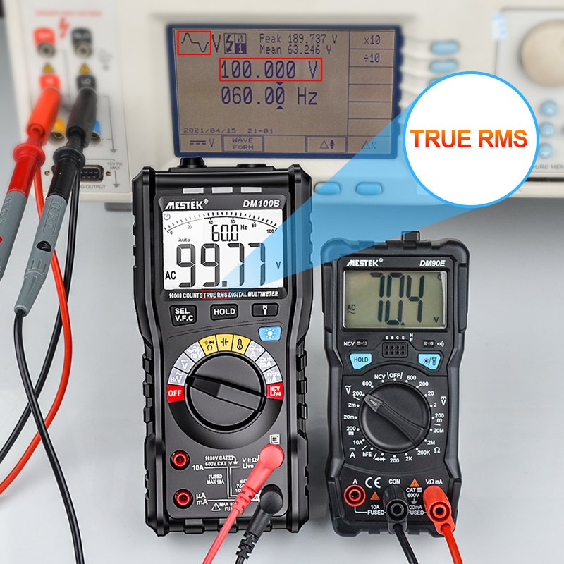 Mestek DM100B Digital Multimeter Handheld Customized Multimeter LCD Display AC/DC Current Testing LCD Auto Range Multimeter
