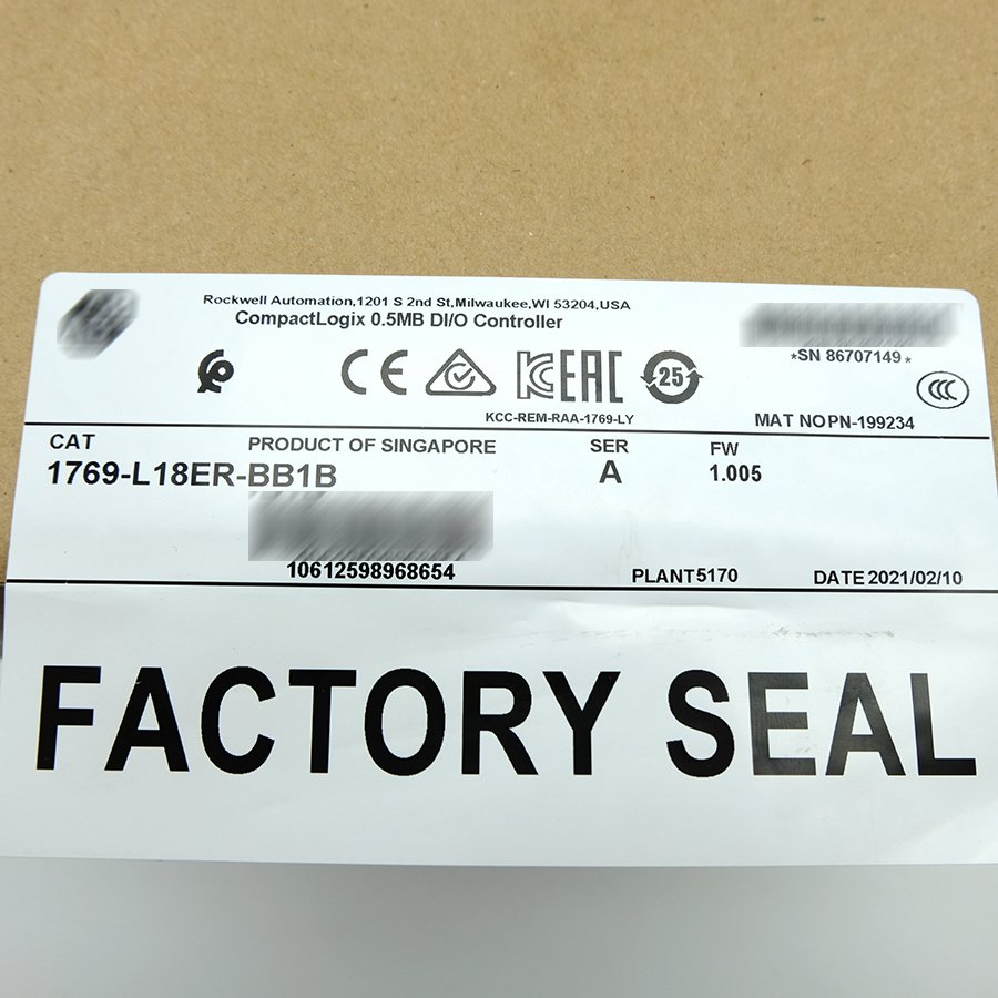 Brand New CompactLogix 5370 L1 Controller 1769-L18ER-BB1B PLC Controller Module