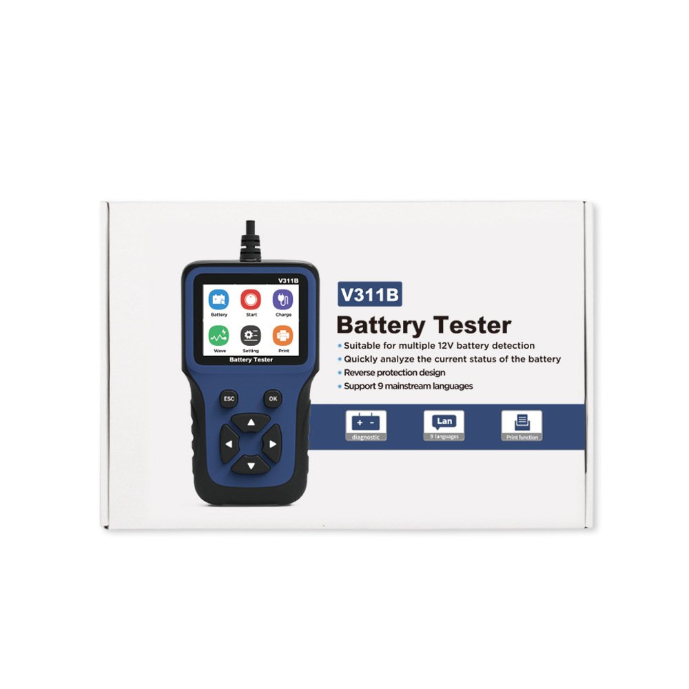 V311B Car Battery Charger Tester Analyzer Automotive Car Charging Cricut Load Tester Mini Portable 12v Car Battery Tester