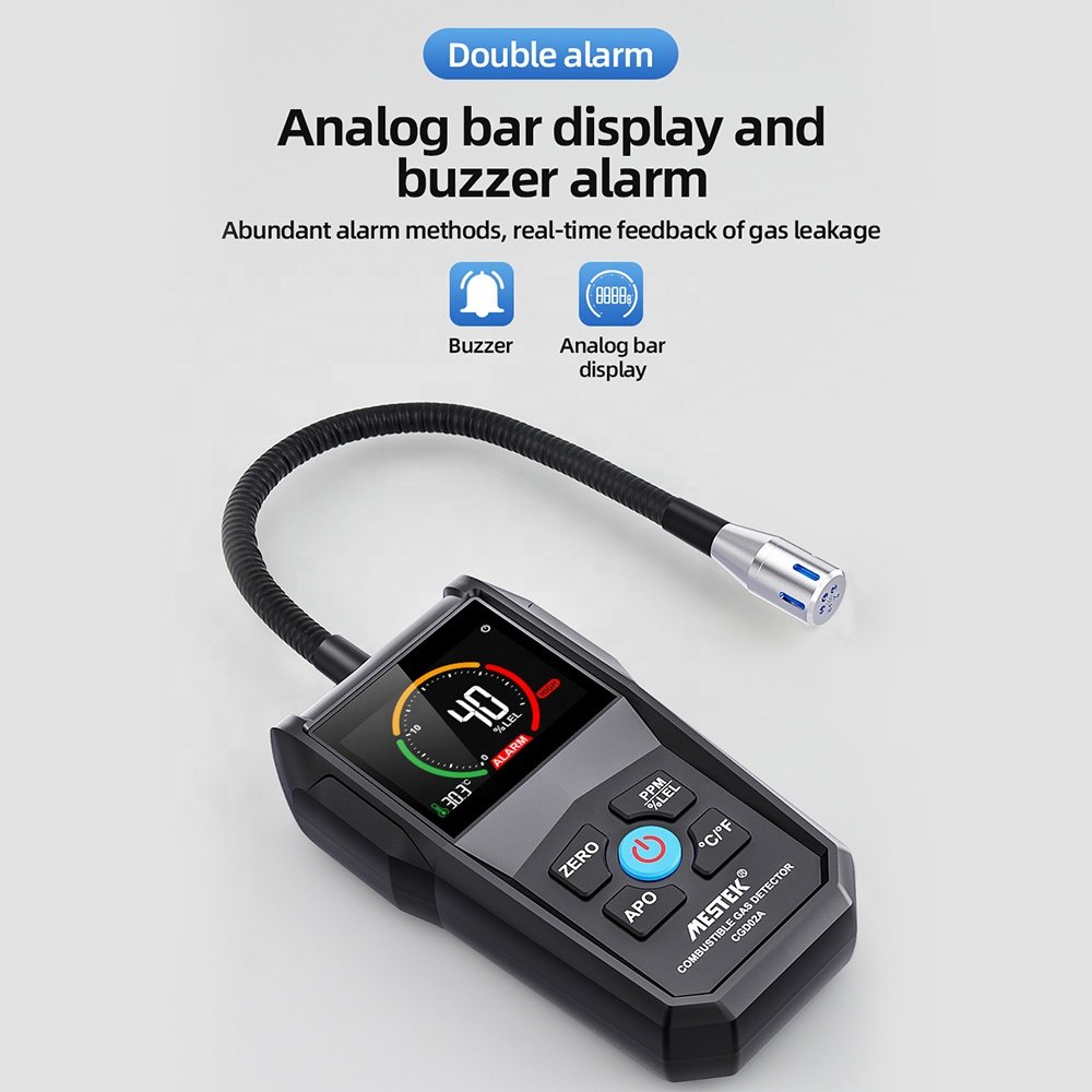 MESTEK CGD02A High Precision Hand-held 0-50000ppm Combustible Gas Leak Detector Tester
