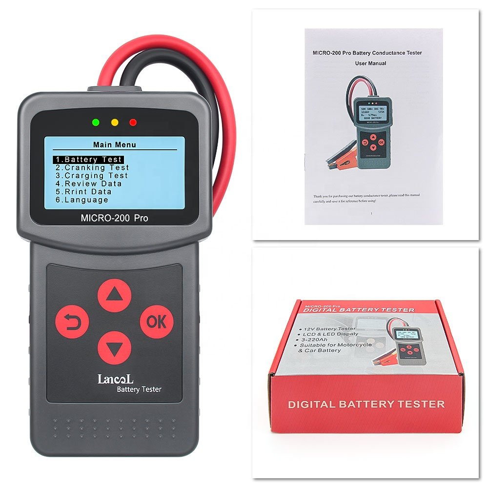 12V Battery Tester LansL MICRO-200 Pro 12V 24V Car Battery Tester Automobible Battery Voltage Tester