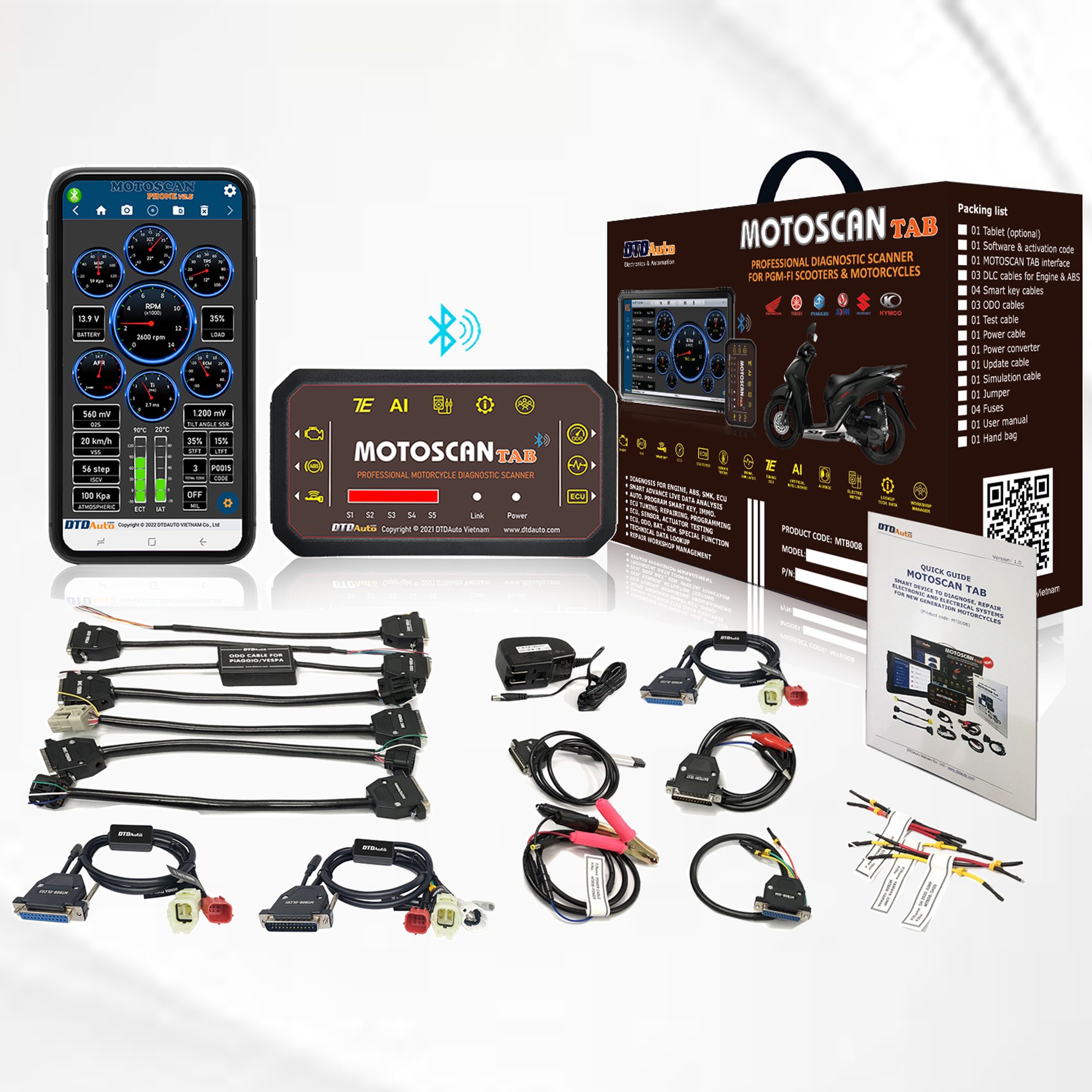 DTDAUTO MOTOSCAN PHONE - Check the Operation of Electronic Components the Hardware, Diagnostic Faults and Repair it