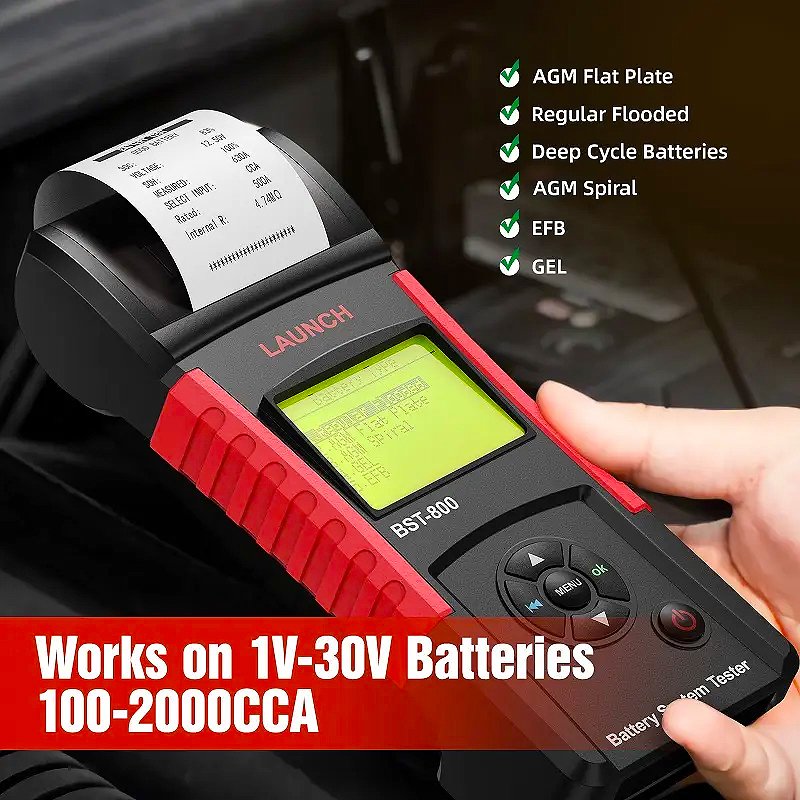 Fast and accurate LAUNCH BST-800 battery tester can print test reports