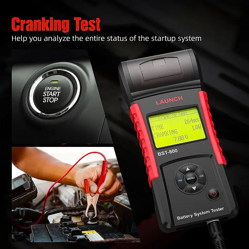 Fast and accurate LAUNCH BST-800 battery tester can print test reports