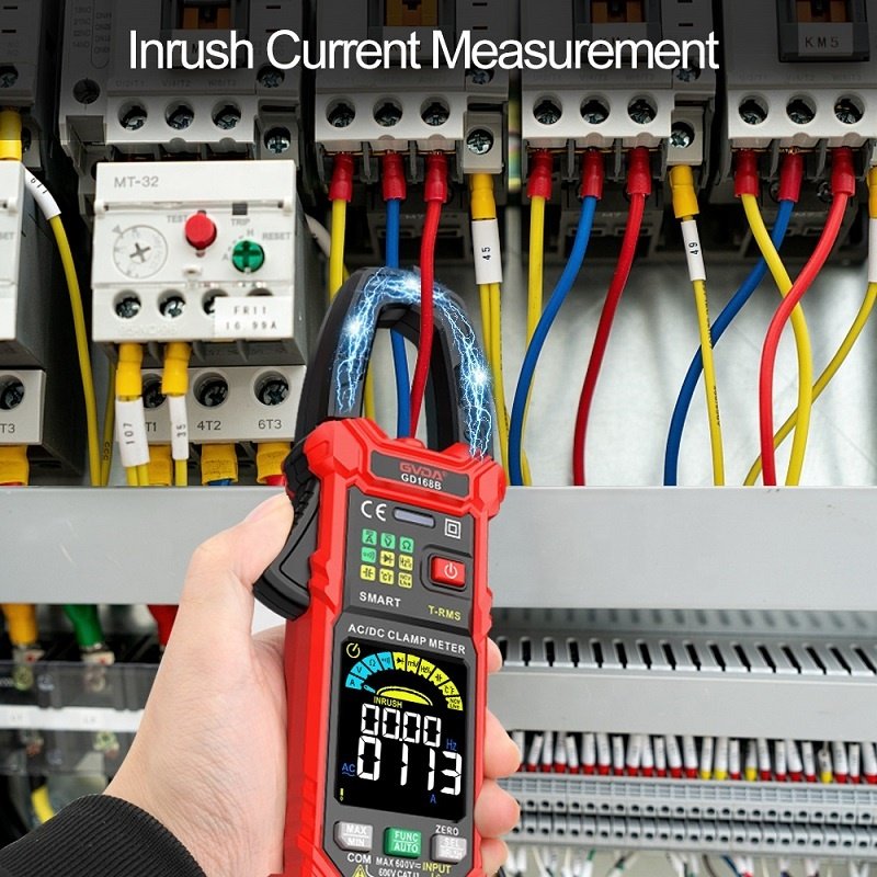 GVDA Smart Digital Clamp Meter True RMS Multimeter Auto Range 6000 Counts NCV DC AC Voltage Inrush Current Temperature Tester