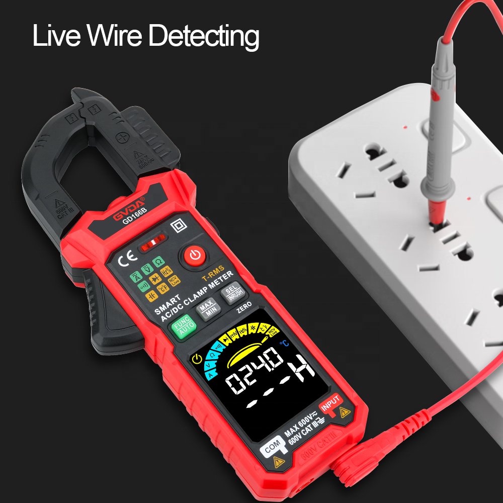 GVDA Smart Digital Clamp Meter True RMS Multimeter Auto Range 6000 Counts NCV DC AC Voltage Inrush Current Temperature Tester