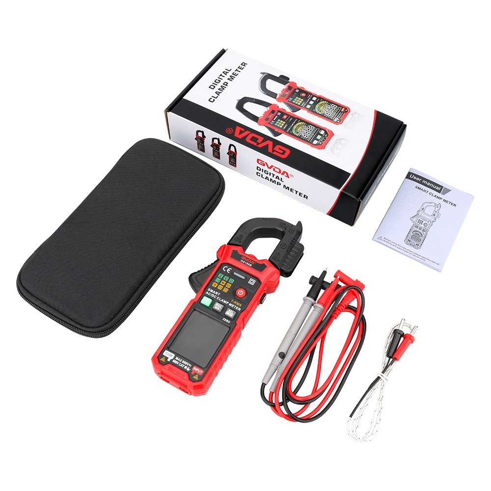 GVDA Smart Digital Clamp Meter True RMS Multimeter Auto Range 6000 Counts NCV DC AC Voltage Inrush Current Temperature Tester