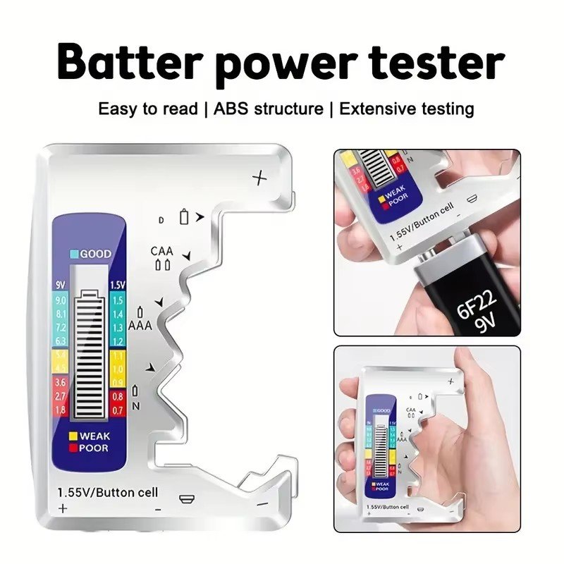 Digital Battery Tester LCD Display C D N AA AAA 9V 1.5V Button Cell Battery Capacity Check Detector Capacitance Diagnostic Tool