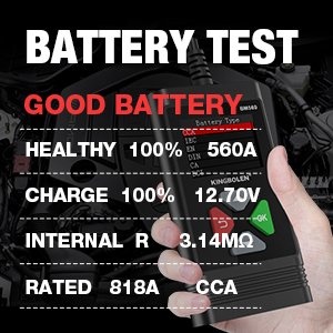 Kingbolen BM560 6V 12V Car Battery Tester 100-2000CCA Bi-directional Control Auto Cranking and Charging Battery Analyzer