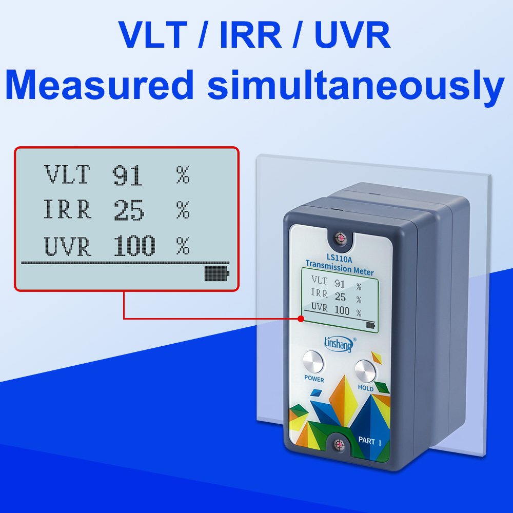 RTS LS110A Window Tint Tester 940nm IR 365nm UV Rejection Rate VLT Solar Film Transmission Window Tint Meter