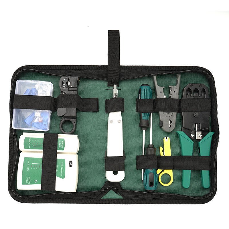 RJ45 RJ11 RJ12 CAT5 CAT5e Computer Network Tool Kit Including Cable Tester and Crimper