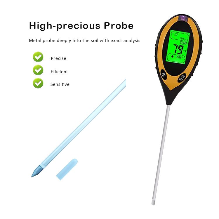 4 in 1 soil tester ph meter thermometer clock humidity ph tester for soil