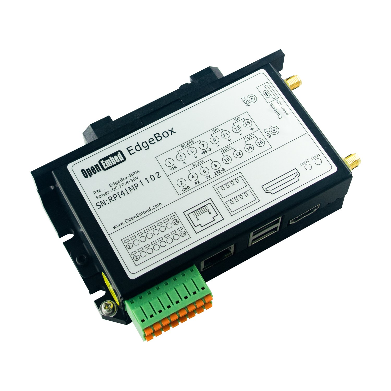 Edge Computing PLC Controller Codesys IO module Modbus CAN BUS Fanless Raspberry Pi CM4 RTU Industrial IOT Programmable Control