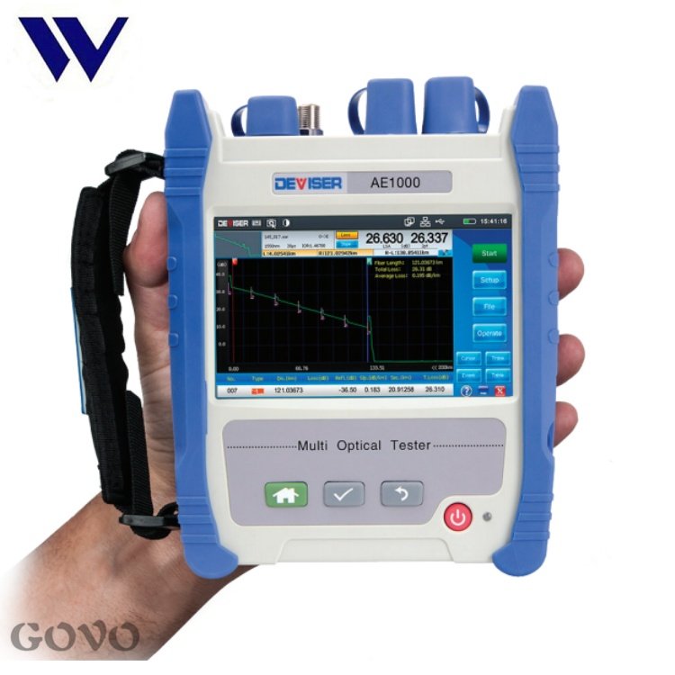 5 inch touchscreen AE1000C SM OTDR 1310/1550nm 36/34dB Deviser AE1000 Portable FTTx OTDR Tester