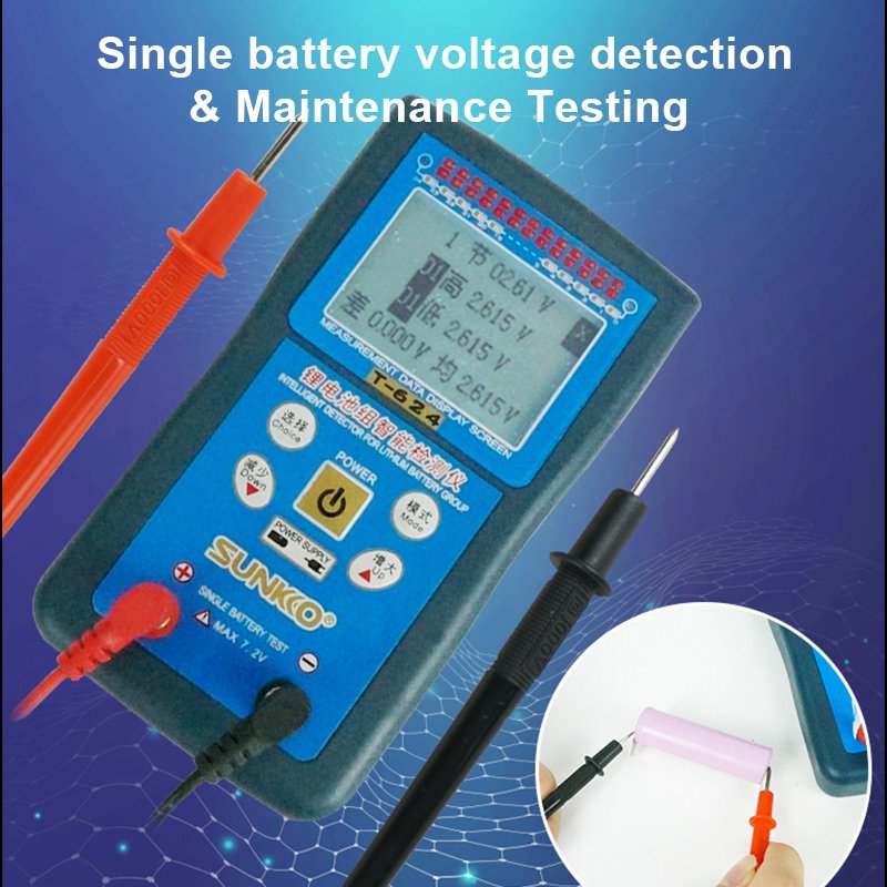 SUNKKO T624 lithium battery pack tester maintenance detection battery differential pressure intelligent detection analyzer 24s