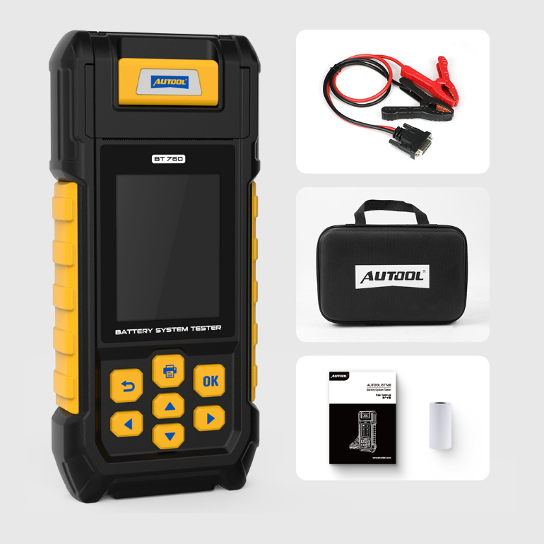 Autool Bt760 12v 24v Car Battery Load Tester With Printer Multi Language Motorcycles Battery Tester