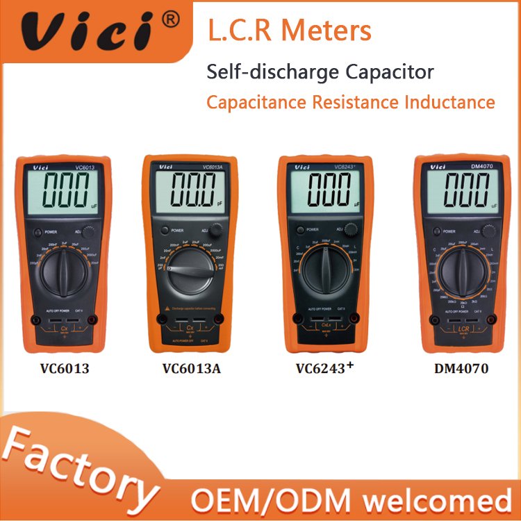 Vicimeter Palm Capacitance Meter 0.1pF - 200000uF Digital Capacitor Tester VC6013A with Low Power Consumption