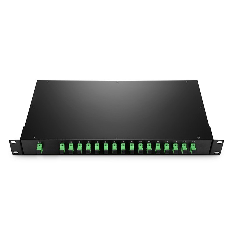 Factory price 19 inch rack mount 1x32 Fiber PLC Splitter SC/APC Connector Fiber Optic Planar Lightwave Circuit FTTH PLC Spliter